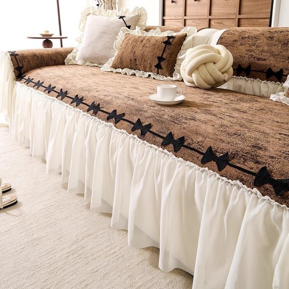 

Французский кремовый стиль чехол на диван ткань полотенце 2025 новый легкая роскошь универсальный для четырех сезонов подушка для сиденья нескользящий полный чехол на диван 30 * 50cm waist pillowcase