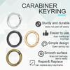 Pack of 10 Trigger Spring O-Rings, Metal Round Snap Buckles, Spring Keychain Clips for Hardware DIY Handmade Wallet Replacement with Keyring