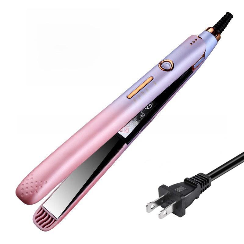 Dual-Purpose Ceramic Hair Straightener & Curling Iron: Safe for Hair, Ideal for Straightening and Styling Bangs