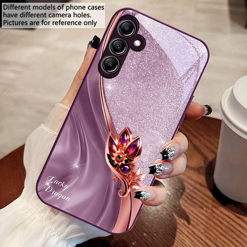 Colorful gemstone pattern For Samsung A 73 72 71 70 56 55 54 53 52 51 50 42 35 34 33 32 31 26 25 24 23 22 30 20 glass phone case