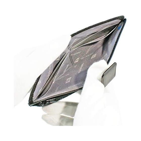 Inden-ya Inden Long Wallet, Thin, Deer Leather, Black X Black Lacquer, Karakusa Pattern 2107-01-041