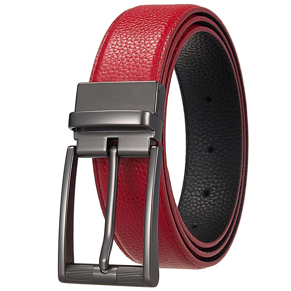 Fashion Punched Belt, First Layer Cowhide Belt, Commuter Men'S Pin Buckle Belt Ly35-25935-5