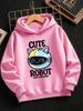 Stylish and casual hooded sweatshirt for boys and girls, featuring a cartoon robot print—suitable for outdoor sports and activities.