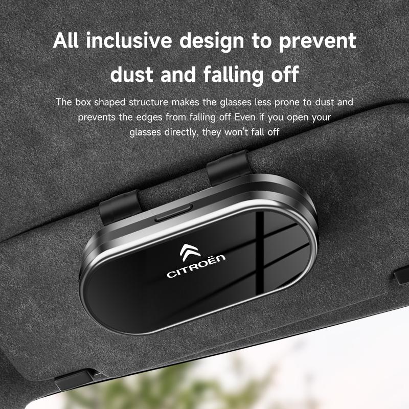 Car Sun Visor Glasses Clip Electroplated Metal Mirror Holder For Citroen C4 C3 C5 C5X e-C4 X e-C3 C-Elysee Berlingo C1 C6 C2 alb256
