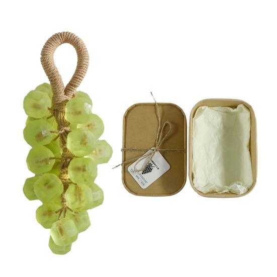 

Виноградное мыло на веревке Ручной работы Полупрозрачное Мыло в форме фрукта Декоративное для ванной комнаты Путешествия Подвесное мыло для душа Раковины D