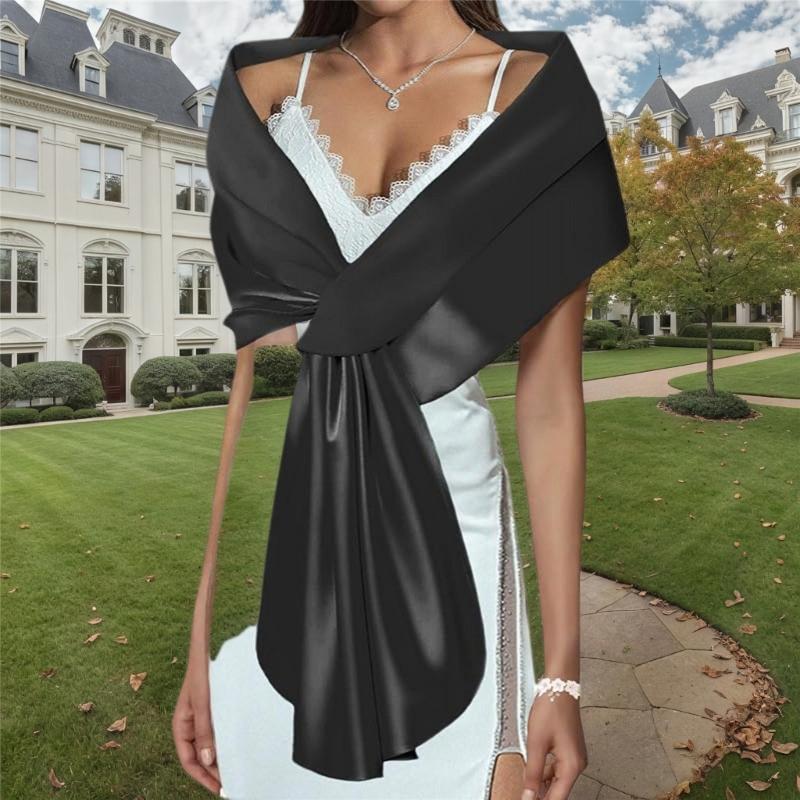 Luxuriöse Hochzeit Seidengefüttertes Inneres Bequemer Wiederverwendbarer Faltbarer Schal für Besondere Anlässe