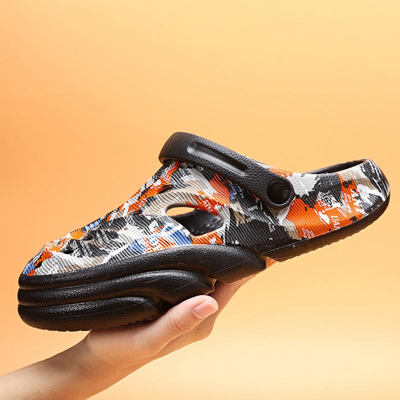 Summer men's hollow breathable comfortable sandals garden frozen shoes platform casual shoes beach men's non-slip sandals