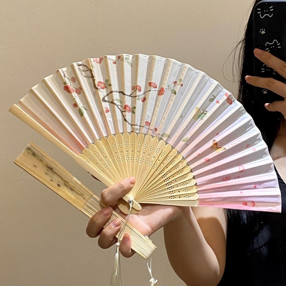 Chinese Style Tassel Folding Fan Swallow Handheld Fan Vintage Bamboo Fan Girl Gift