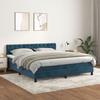 3141495 vidaXL Lit à sommier tapissier et matelas Bleu foncé 160x200cm Velours