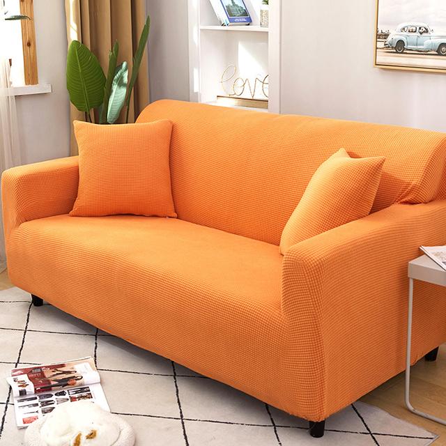 

New Jacquard Sofa Cover Polar Fleece Stretch Washable Removable High Quality For Pet Owners Kids Use Slipcover Sofa Guard 1 /2 /3 /4 Chair 1seater 90-130cm оранжевый