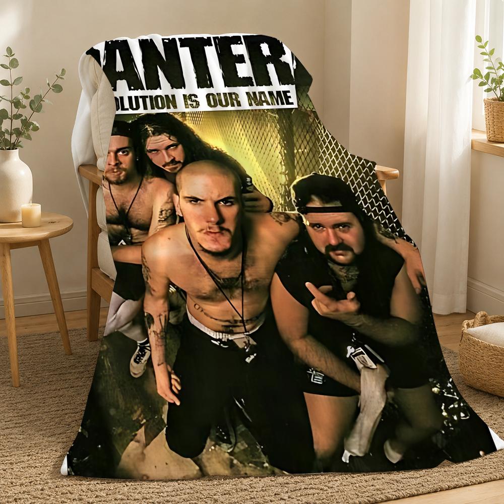 Pantera Band Throw 240g flannel blanket, suitable for sofas, beds, offices, exquisite gift blankets 75X95CM