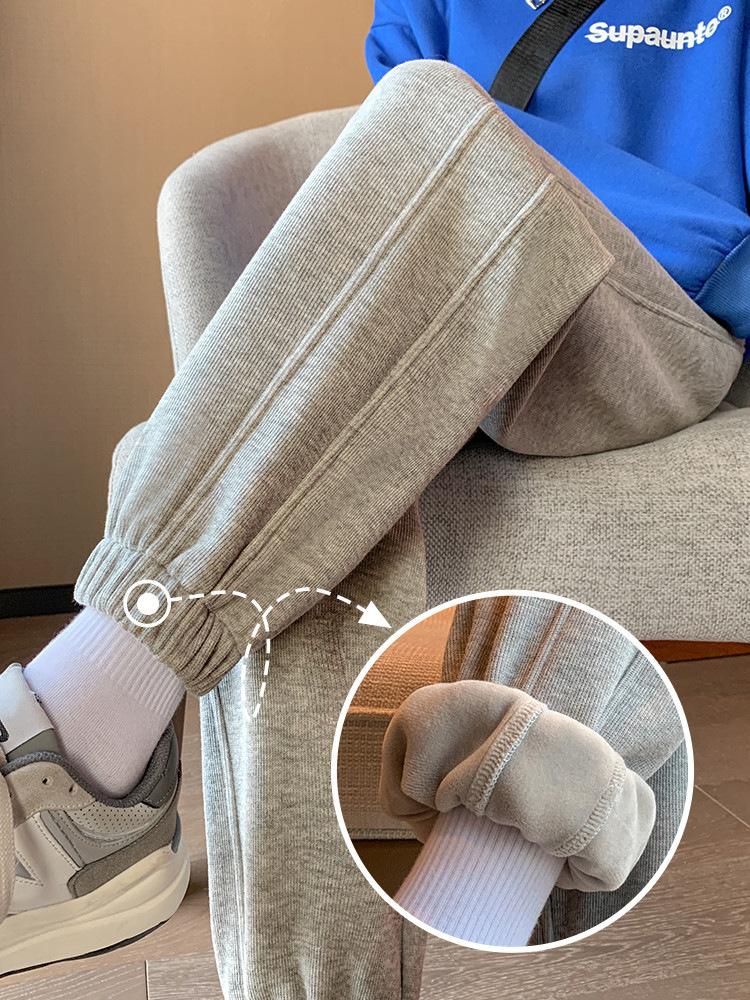 Women's Mid Rise Sweatpants Harem Pants Loose Fit Fleece Lined Jogger Pants With Pockets