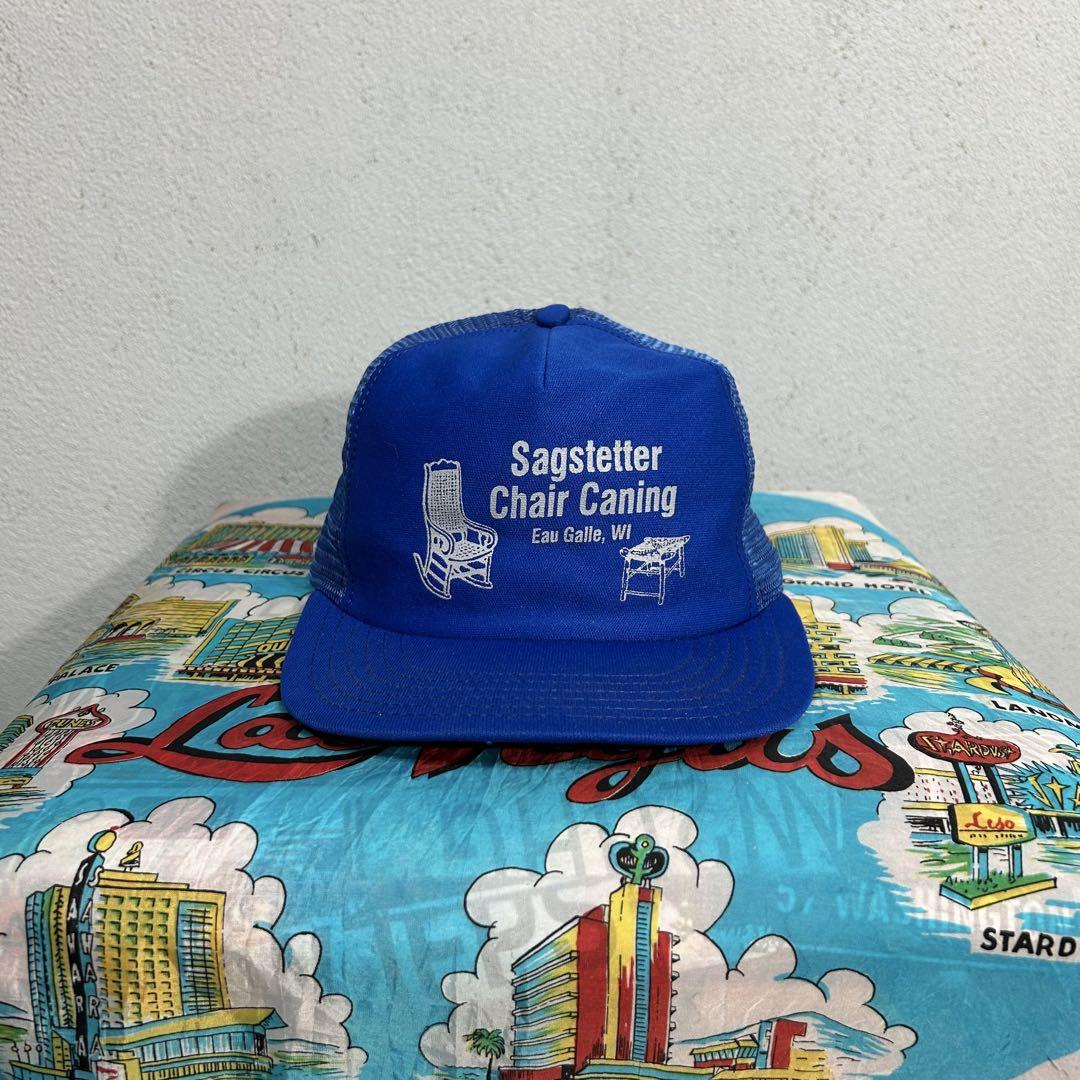 

[USED] 90s USA Made Mesh Trucker Cap, 00s, Y2K, Corporate, Blue