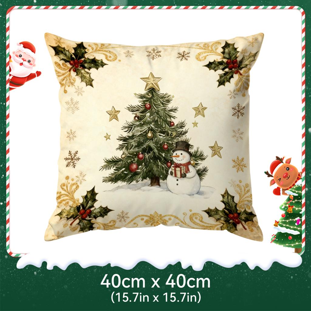 Santa Claus Christmas Tree Bell Pillowcase Bedroom Cushion Cover 100% Polyester Living Room Cushion Pillowcase Home Decor