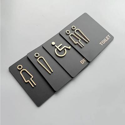 12x12cm Sinalização Criativa para Banheiro Placas para Banheiro Masculino e Feminino Acrílico Placa para Porta de Banheiro Público Placas Lembrete para Banheiro de Hotel