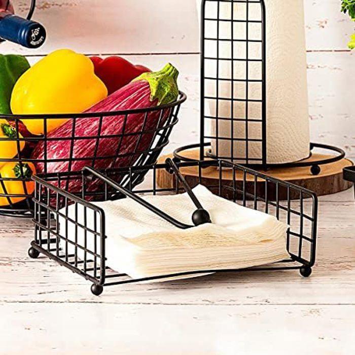 Porte-serviettes - QUID - Ébène - Acier Peint - 19x19x7 Cm - Noir