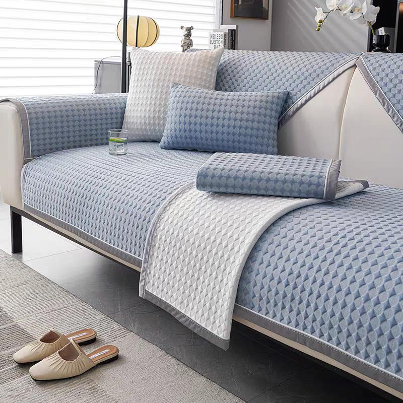 

1 шт. однотонная подушка для дивана из короткого плюша, подходит для всех сезонов, подходит для маленьких диванов, любимая питомцами, противоскользящая защита для дивана 90*160cm