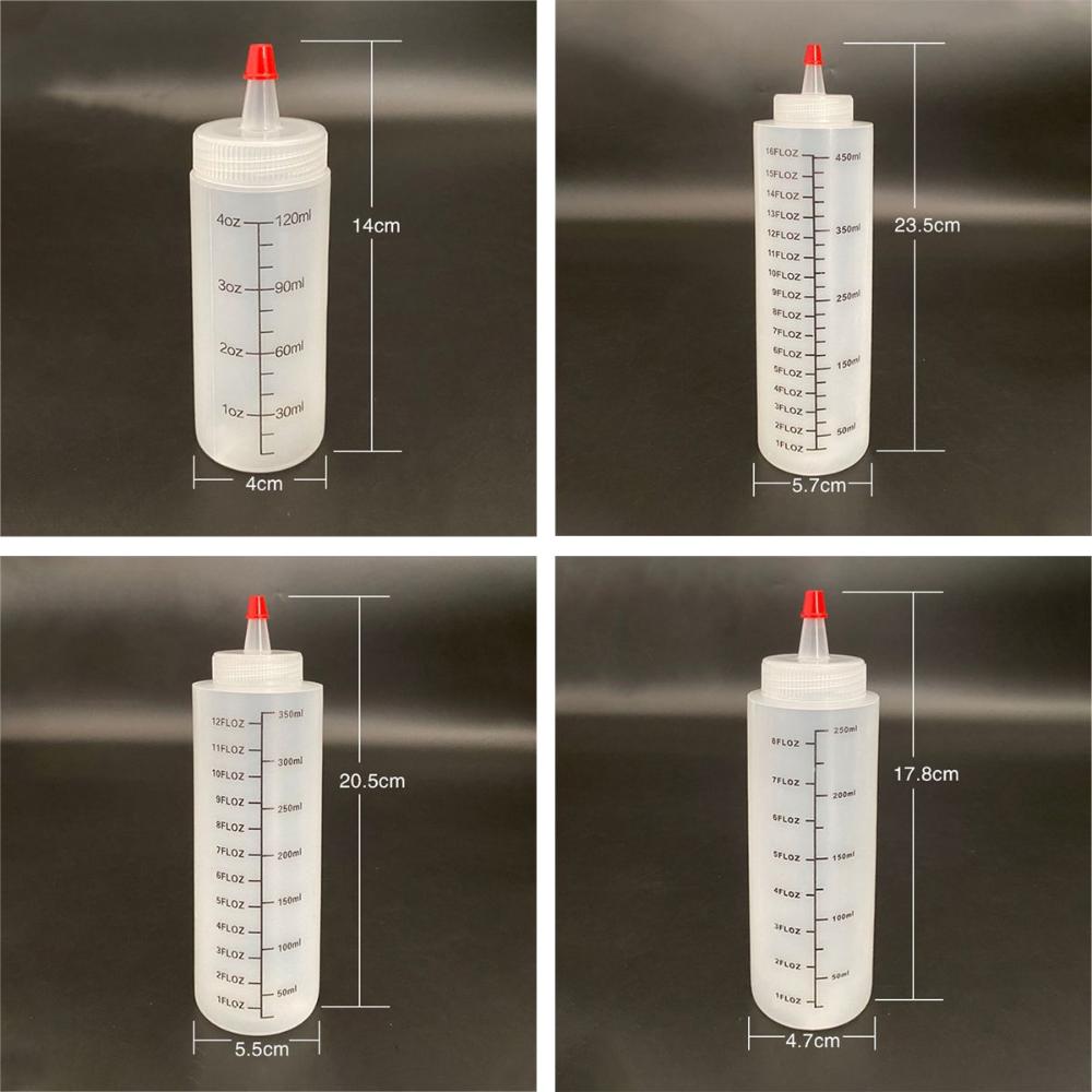 Transparent Liquid Oils Top Cap Capacity Squeeze Dispensing Bottles Plastic Squeeze Squirt Bottle