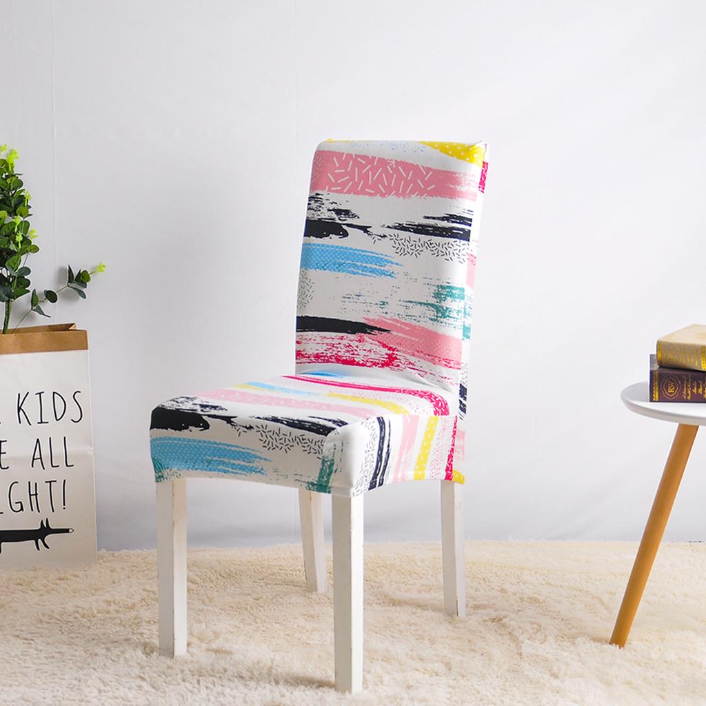 4Pcs Modern Printed Removable And Washable Stretch Banquet Hotel Dining Room  Chair Cover Elastic Seat Chair Covers