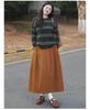 Elegant High-Waisted A-Line Pumpkin Skirt for Women, 2026 Spring/Autumn Collection, Mid-Length Fluffy Umbrella Design