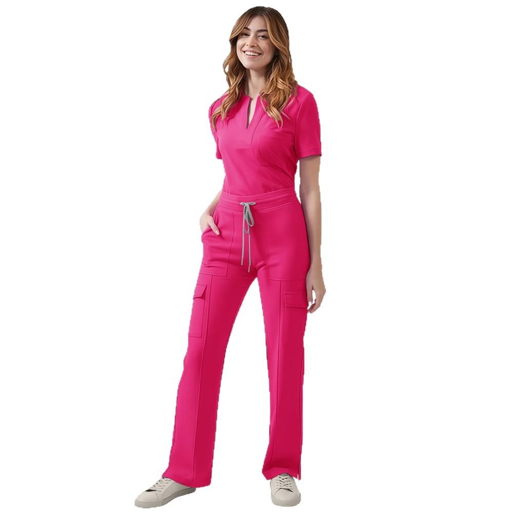 Medical Scrubs Uniform Women Nurse Scrub Set Pocket Top+Pants 2 Piece Suit Nursing Operating Room Clothes Beauty Salon Work Wear