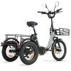 Cysum AG1 Pro Electric Tricycle For Adult 750W Motor 48V 20AH Battery F 20×2.1 / R 16×3.0 KENDA Tire Electric Tricycle