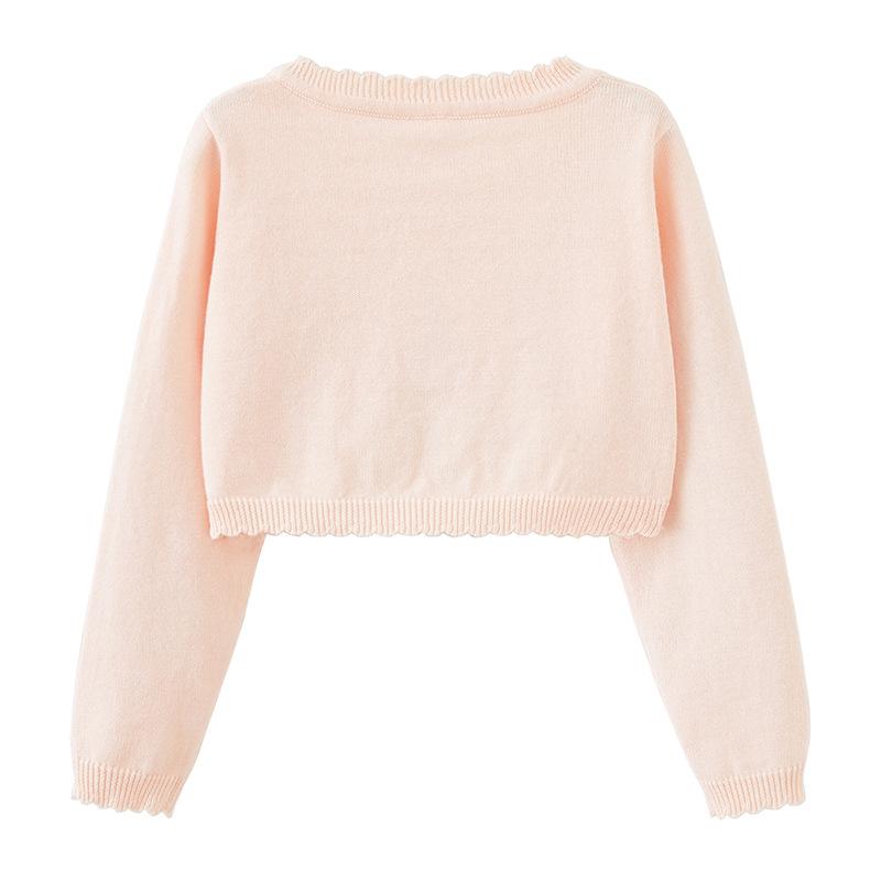 Pure Cotton A-type Sunflower Children's Shawl Summer Air-conditioning Shirt Girls Knitted Cardigan Jacket