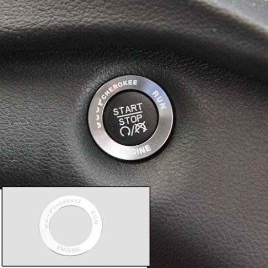 Silver Ignition Engine Start Key Cover Ring Trim For Jeep Grand Cherokee 2014-17