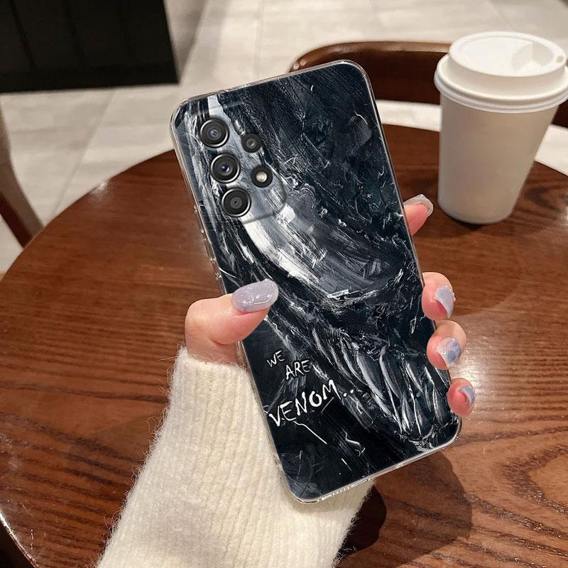 Marvel Spiderman Deadpool Venom Clear Case For Samsung Galaxy A57 A37 A56 A36 A55 A54 A35 A26 A07 A17 A16 A06 A36 A15 Soft Cover