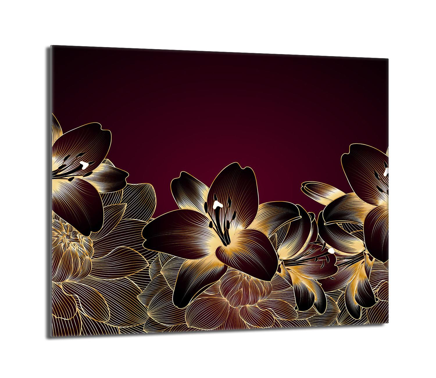 Szklana płyta ochronna na kuchenkę 60x52 Orchidea