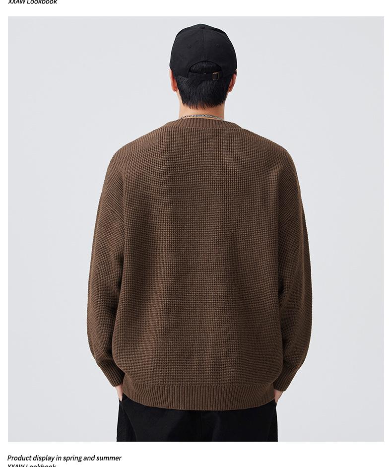 Mu Yuan Unisex Single-Breasted Cardigan - Autumn/Winter Loose Knit Sweater