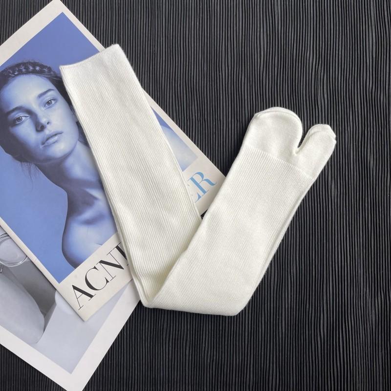 Calzini da Uomo Donna in Cotone Pettinato a Dita Separate Tinta Unita con Piccole Righe Confortevoli Morbidi a Due Dita Giapponesi Harajuku da Donna