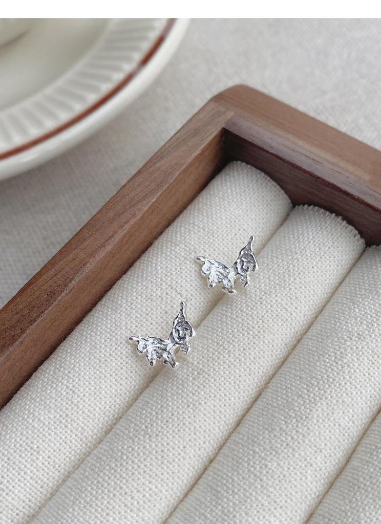 S999 Sterling Silver Butterfly Stud Earrings - Women's Simple, Stylish Design with High-End Feel, Comfort, and Care.
