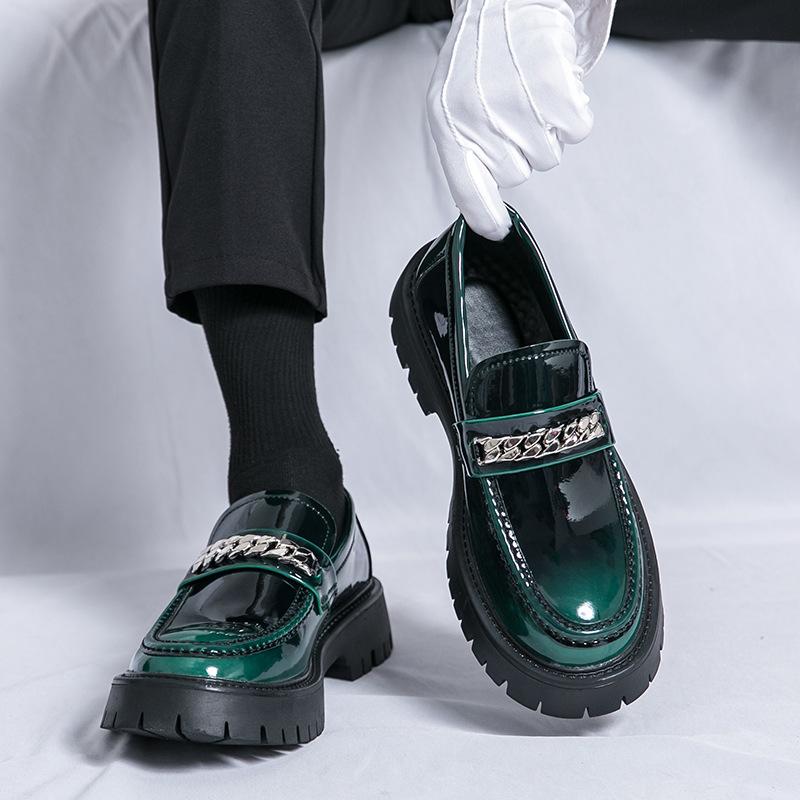 22 New Spring Chain Thick-soled Thick-heeled British Casual Leather Shoes 1