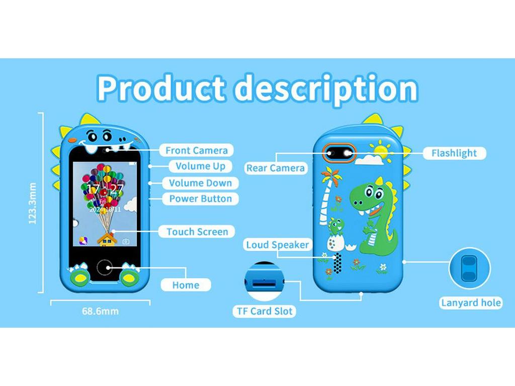 Einhorn Dual-Kamera Pädagogisches Touchscreen-Telefon für Kinder - Frühes Lernen und Weihnachts-Edition
