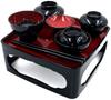 Urushi Product Buddhist Table Set, 6.0 inches, Black with Red Interior, Made in Japan, Buddhist Altar Supplies, Obon Item, Table Set
