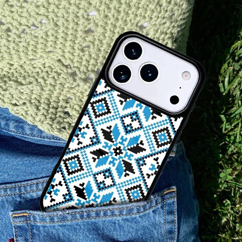U_krain_e Ornament Pattern Phone Case For iPhone 17 AIR 16 Pro Max 15 14 Pro 11 12 13 Shockproof Silicone Cover iPhone 13