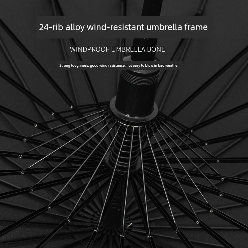 Super Strong Sun Protection Umbrella, Large 24-Rib Curved Hook Long Handle Umbrella for Men, Extra Large Size, Home Use, Thickened, Reinforced