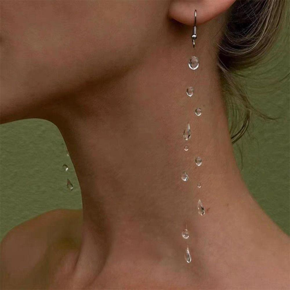 Handgefertigte Tauperlenkette Kristall-Wassertropfen-Ohrringe Tauperlen-Ohrringe Schmuckgeschenke