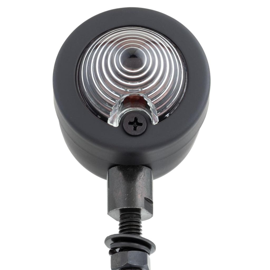 Kijima 219-1022 Motorcycle Parts Turn Signal Lamp, Vanette Small, Flat Black Body/Clear Lens, Single, Set of 2