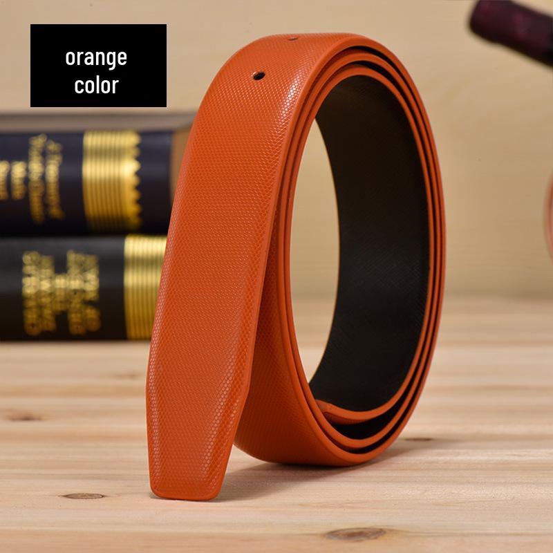 Smooth Leather Buckle Belt with Caviar and Pearl Grain, 3.3 Cm Wide