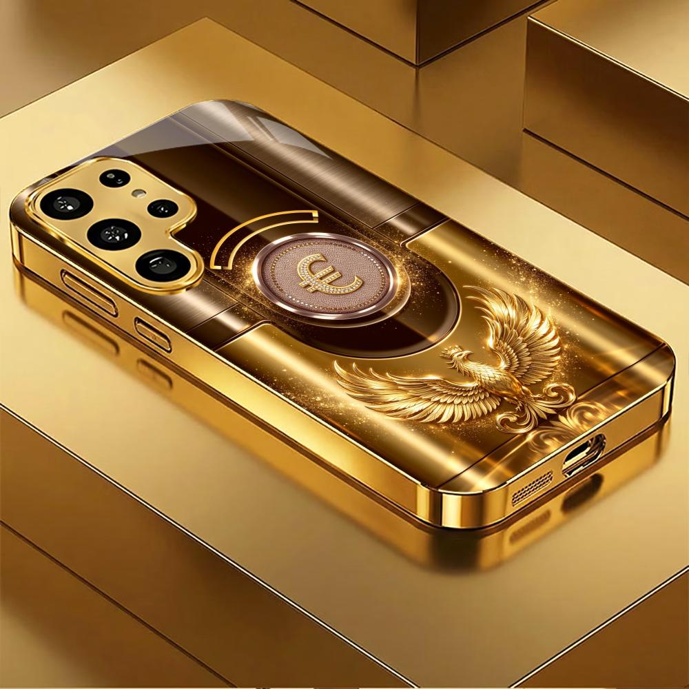 Wealth Phoenix Pattern phone case glass s26 ultra case s25 ultra case for Samsung Galaxy S26 S25 S24 S23 S22 FE Ultra Plus