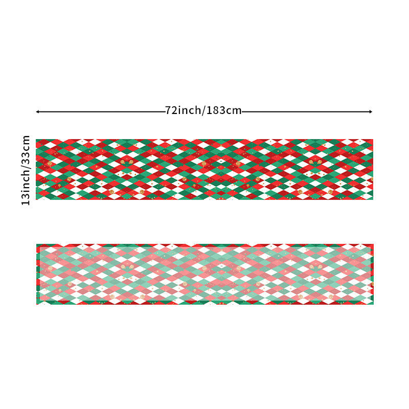 33*183cm Christmas Table Runner Set - Linen-Look Digital Print Holiday Decor for Dining Tables & Cabinets