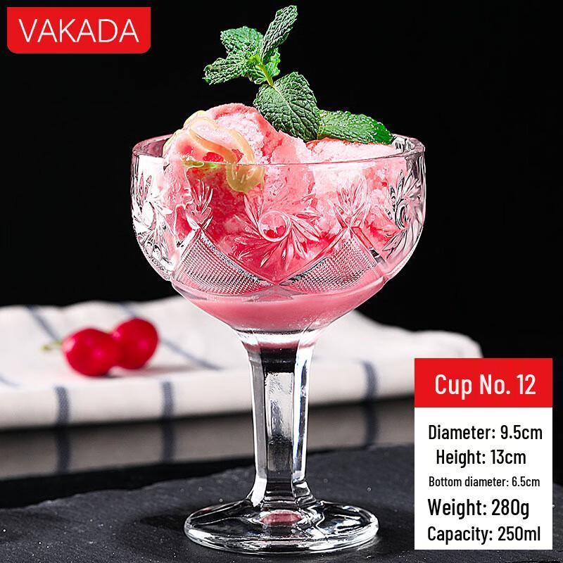 VAKADA Glass Ice Cream & Dessert Cup