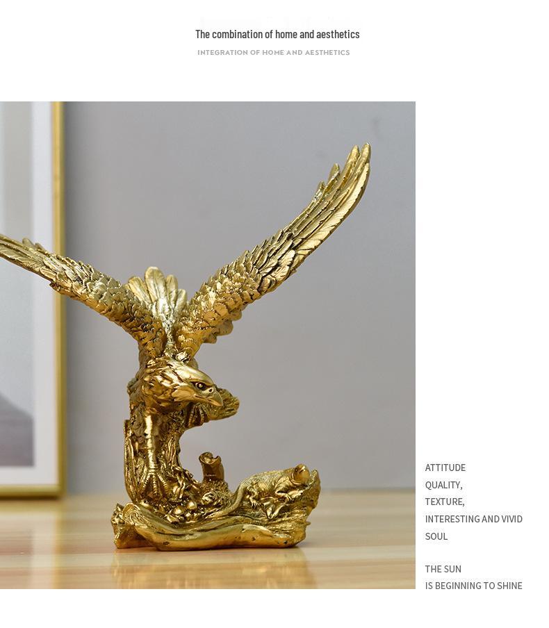 American Grand Exhibition Eagle Resin Figurine - Majestic Male Eagle Decor for Home, Office, or Wine Cabinet.
