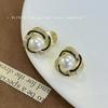 Micro-inlaid zircon wound pearl earrings, mosquito coil disc, high-end sense, exquisite, small oil-dripping stud earrings, French elegant earrings.