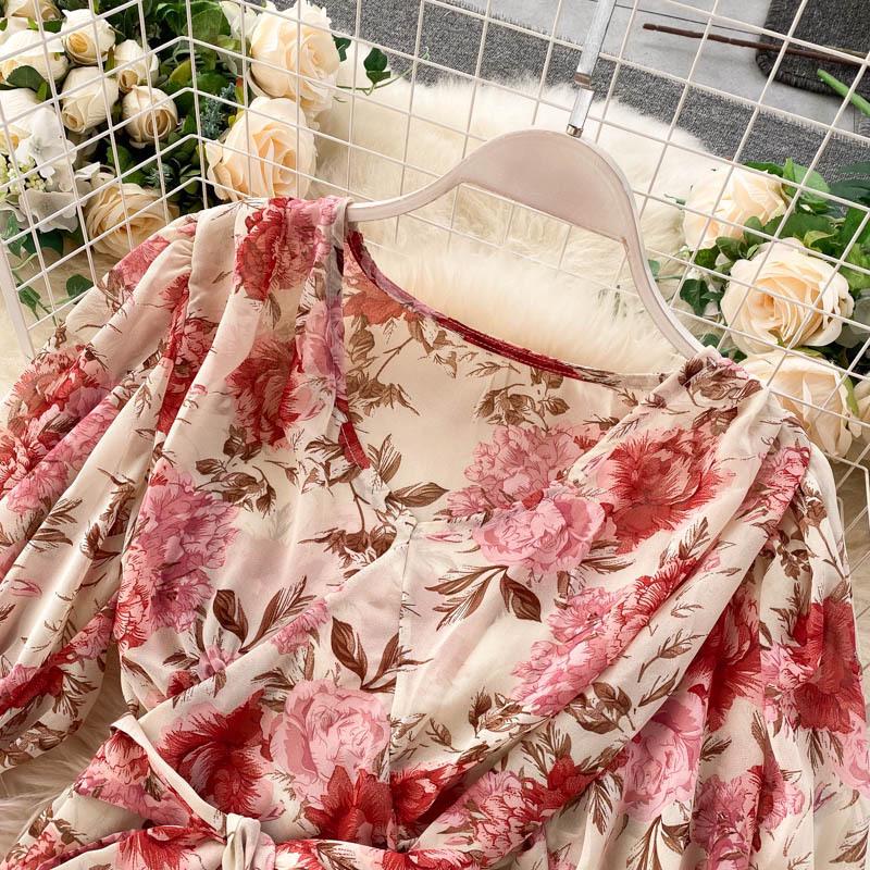 Vacation Two-Piece Set: Women's Tie-Up Chiffon Blouse & Mermaid Skirt