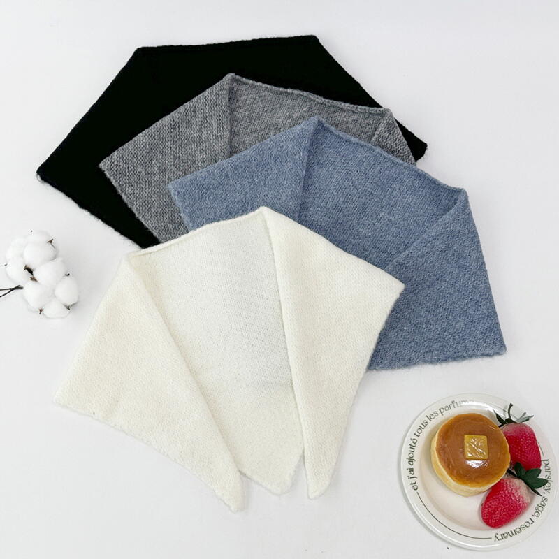 Women s Winter Boucle Knit Triangle Hooded Hat C7523_Black