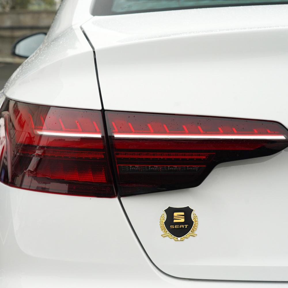 ydsh2 2Pcs Car Styling 3D Metal Logo Body Fender Side Window Wheat Ear Stickers For Seat FR Leon lbiza Ateca Arosa Exeo Cupra Toledo