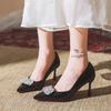 2026 Patent Leather High Heel Women Shoes Pointed Toe Slip On Rhinestones Formal Party Dress Pumps Prom Evening Wedding Heels
